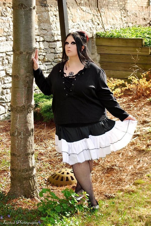 Black and White Ruffle Skirt