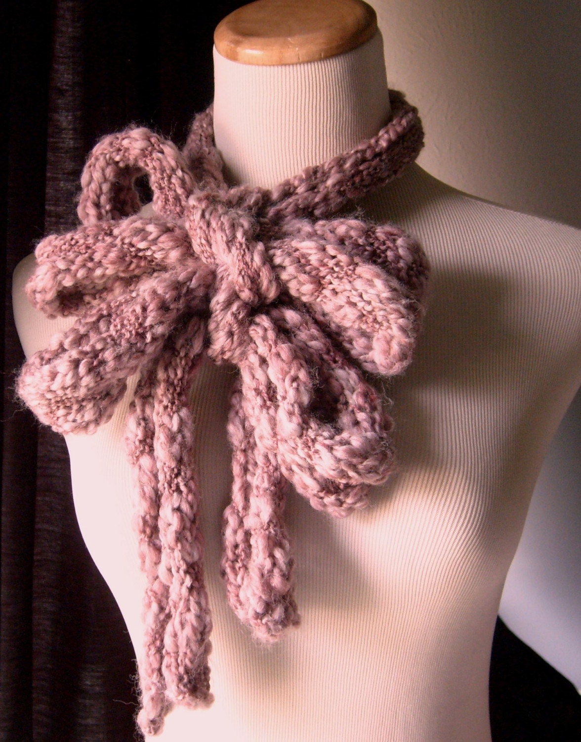 The Amazing Chunky SKINNY Scarf/Extra LONG - In DUSTY MUAVE