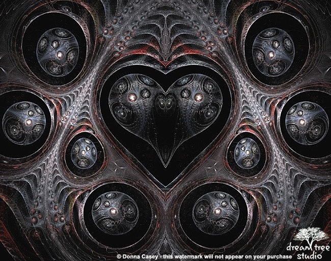 Tin Man's Heart - abstract fractal art print - 8x10 inches matte or metallic finish