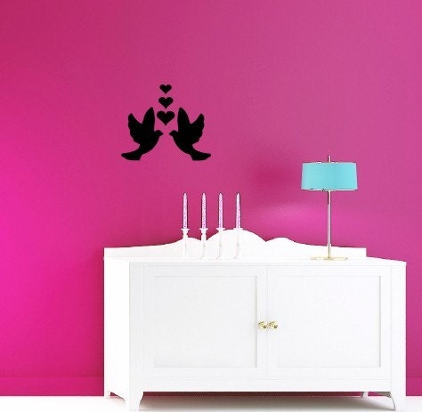 Love Birds with Hearts Wall decal
