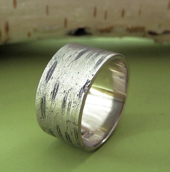 Birch Bark Ring in 14k Palladium White Gold