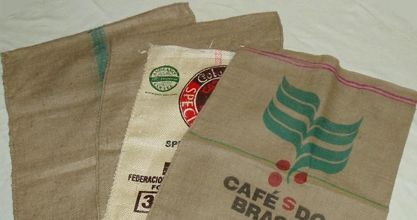 25 Burlap Coffee Bean Bag Lot - Free Shipping