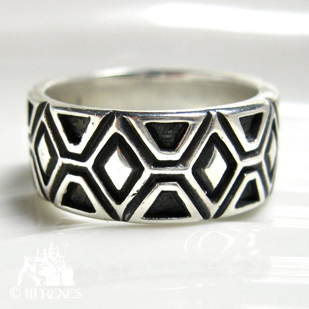 Celtic Druid TRIBAL TATTOO Band Ring in Sterling Silver. Celtic Druid TRIBAL TATTOO Band Ring in Sterling Silver