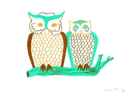 owls screen print
