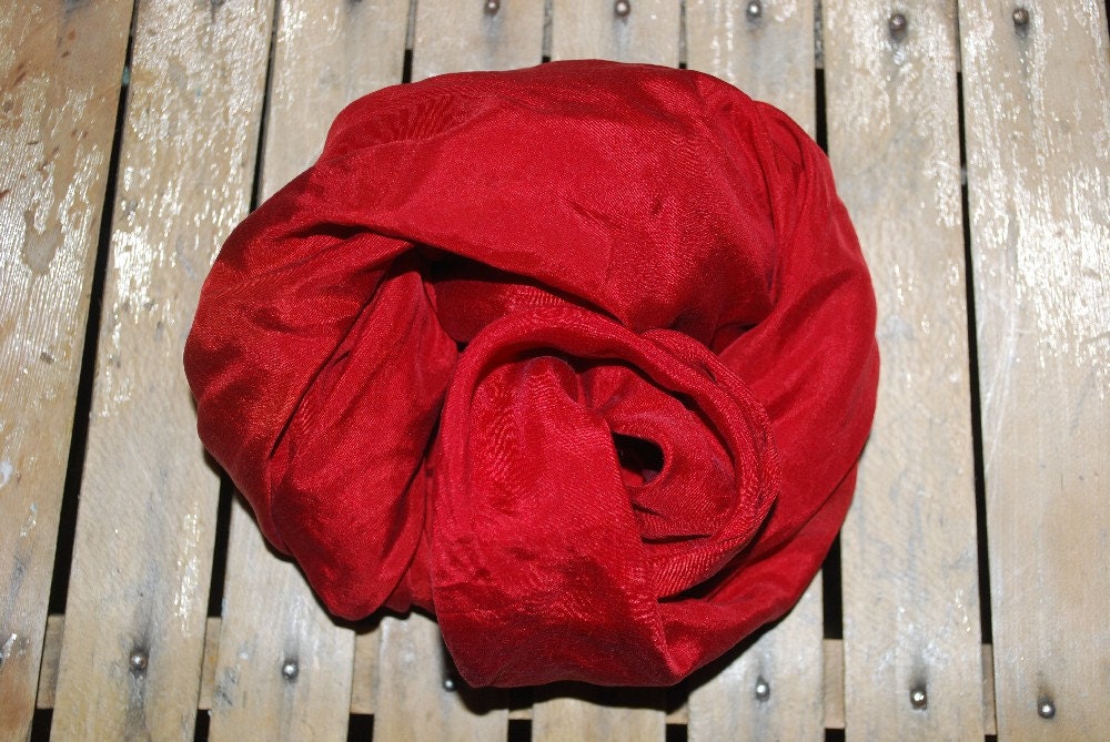 Hand Dyed Pagoda Red Silk Scarf / Play-silk