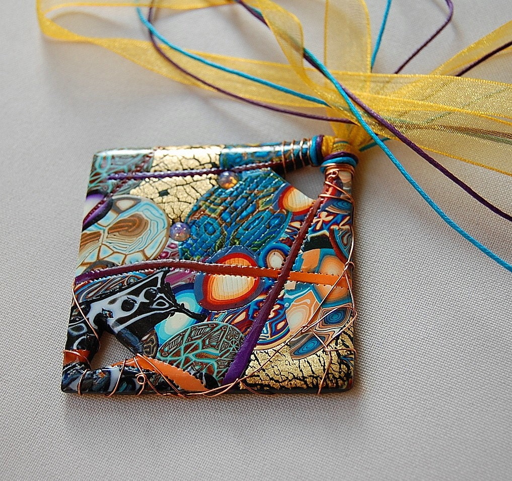 polymer clay necklace - a01/01