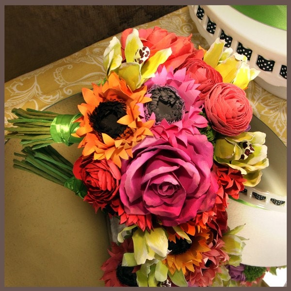 Paper Tropical Flower Bouquet