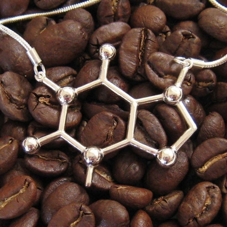caffeine necklace - an elegant representation of your favorite molecule