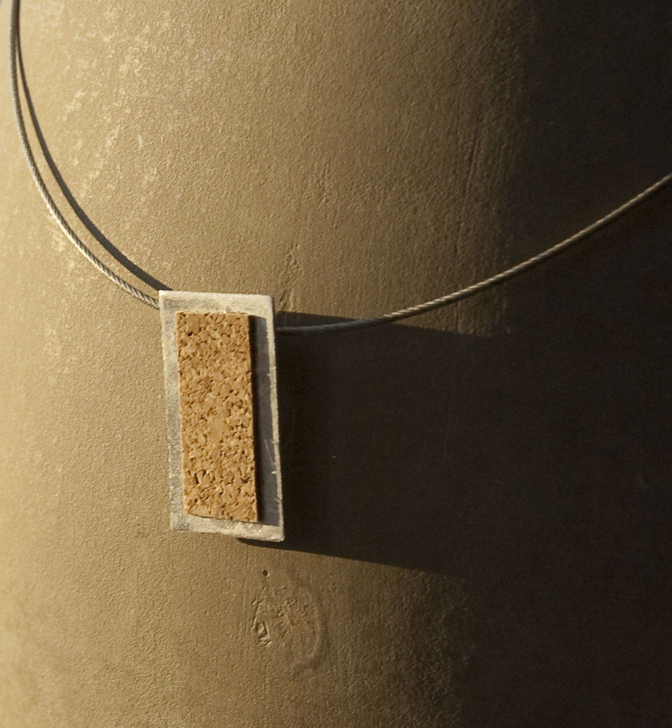 Cork and Silver Necklace