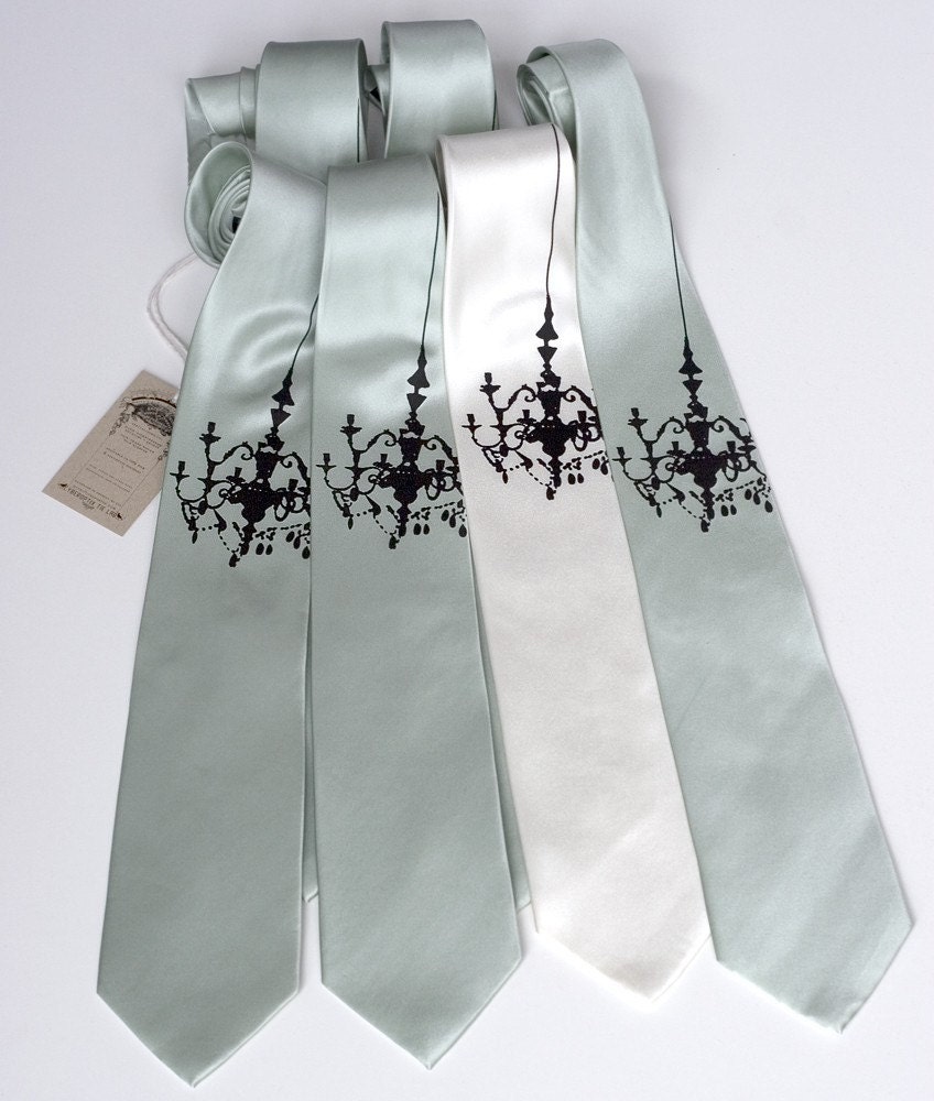 3 silk groomsmen neckties, matching design - wedding multiple discount