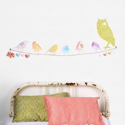 Twitter Birds - Adhesive Fabric Wall Stickers / Decals