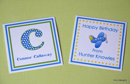 Personalized Square Gift Tags/Calling Cards - Set of 12