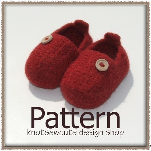 Felted Baby Slip-ons - Crochet Pattern