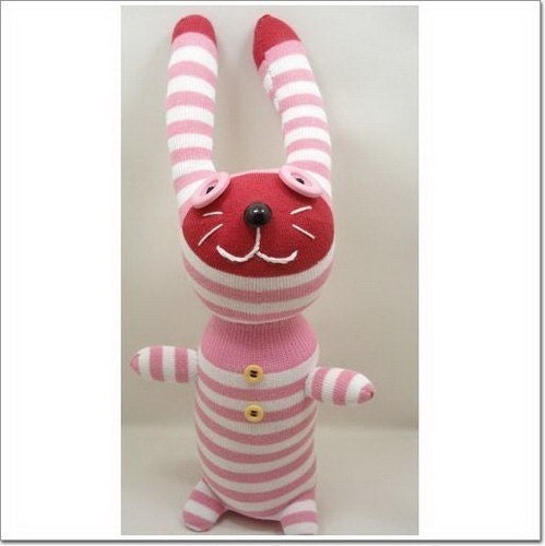 Handmade Sock Rabbit Bunny Stuffed Animal Doll Baby Toys