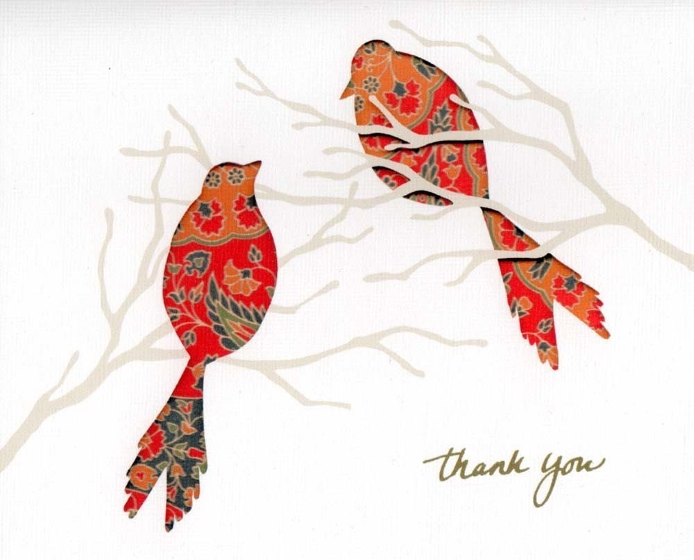 Thank You Card - Pattern Bird
