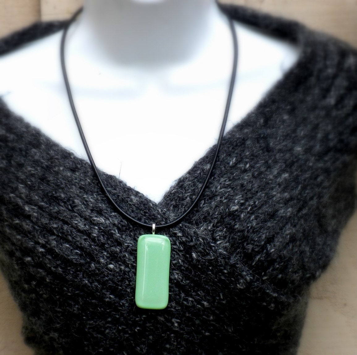 Marvelous Mint - handmade fused glass necklace