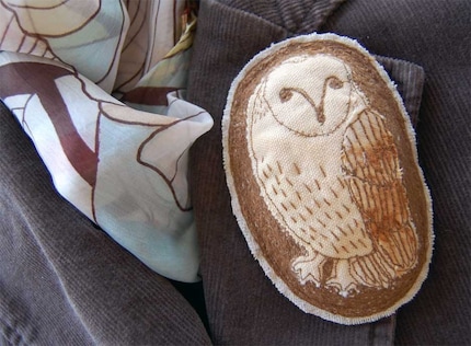 Embroidered Brooch - Barn Owl Large ON SALE