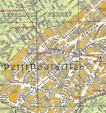 1957 Paris Engraved Vintage Maps, For Your Art ... For Your Next Visit
