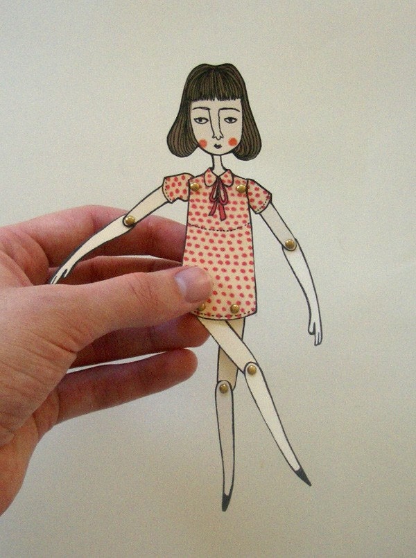 miniature moveable paper doll