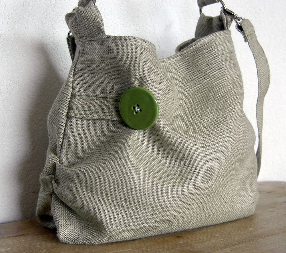 Cannelle Bag - Burlap in Celery  Colour - NEW