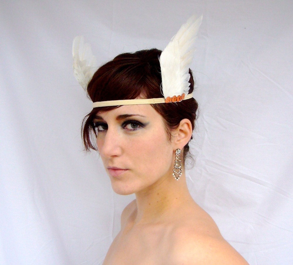 Greek Goddess Feathered Headband by darkponydesigns on Etsy