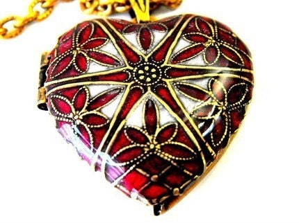 Sterling Silver Oval Cross Engraved Locket with Love Tattoo Detail Inside, Heart Locket Deep Red by RotsinaCreations on Etsy : baby shower filigree