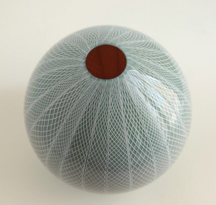 Slate Grey and White Blown Glass Vase