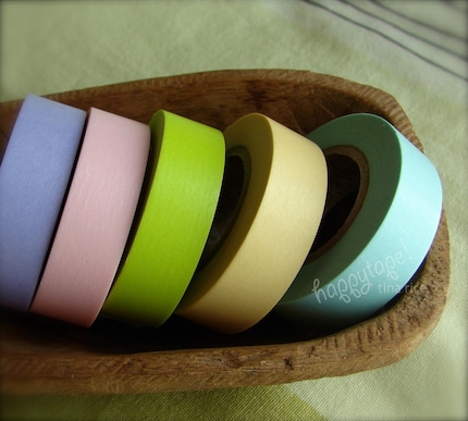 happytape. happy spring colored set. japanese masking tape multi.pak 5