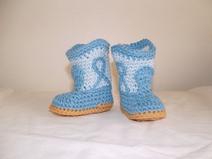 Blue Cowboy Booties for little cowboys, X-SMALL size