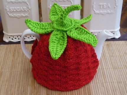 Crochet Tea Cosy with Stalk and Leaves (Made to order)