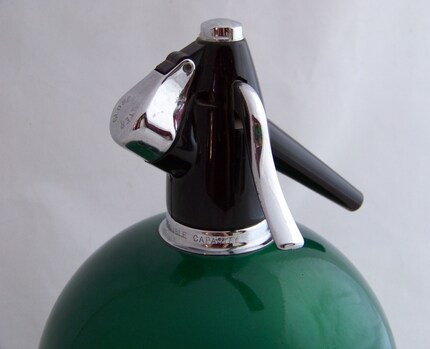 Vintage Emerald Green Round Seltzer Bottle from GlobeMaster