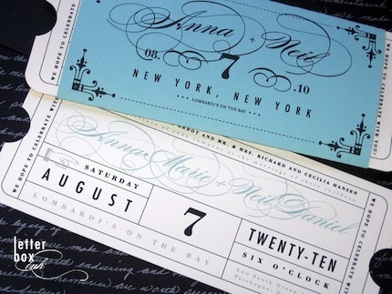 Formal Vintage Ticket - Wedding Invitation
