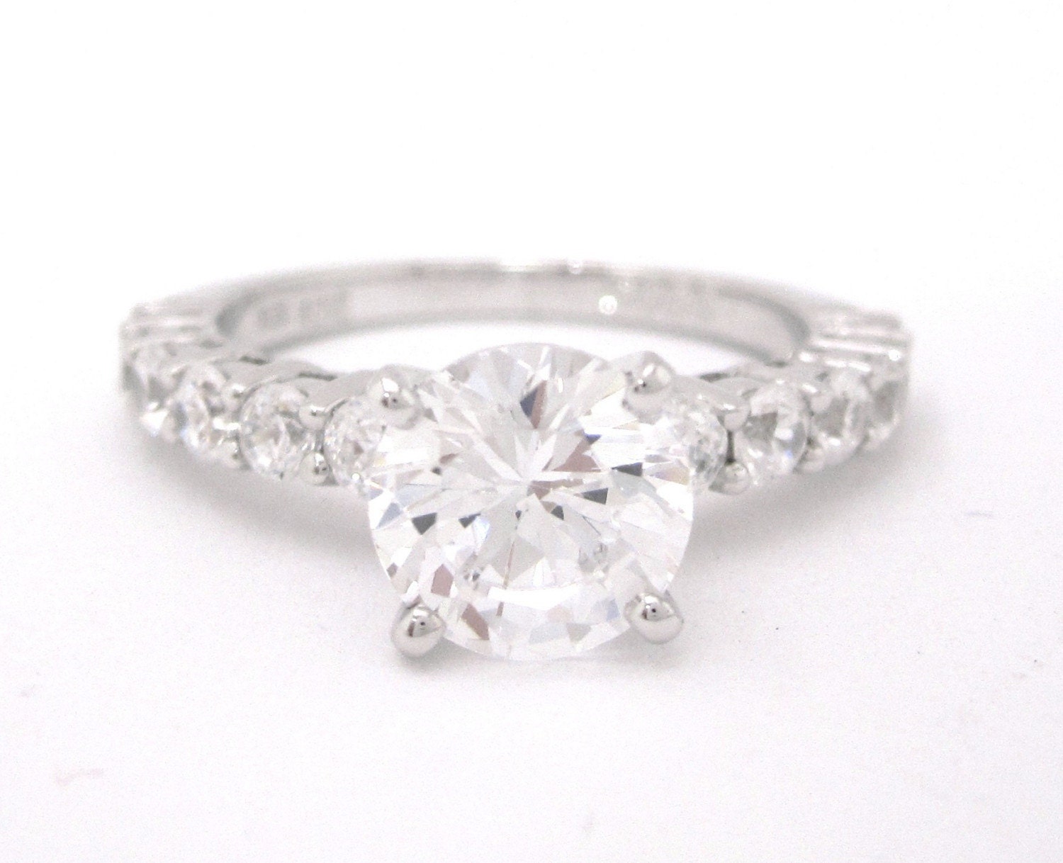 ROUND CUT BIG DIAMOND ENGAGEMENT RING BEAUTIFUL by jewelsbyknr