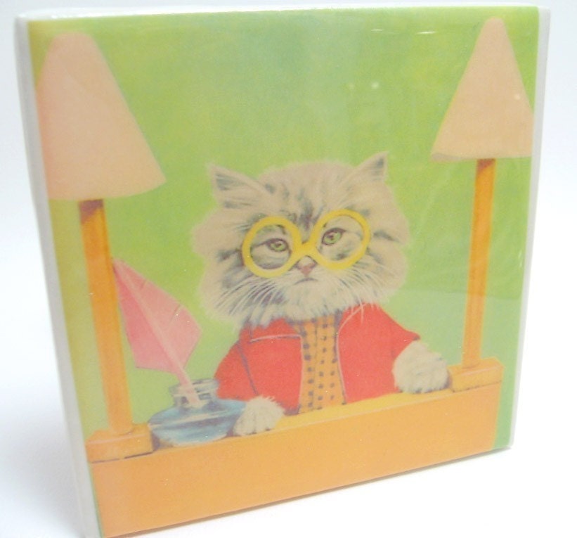 Cats Who Wear Glasses Tile Coaster