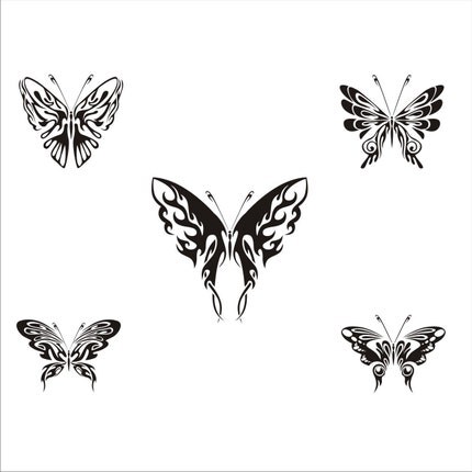 A Group of 5 Butterflies - Vinyl Wall Art Graphic Decal Sticker