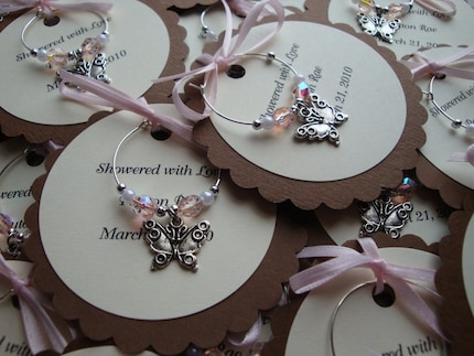 Handmade Wedding Jewelry on Personalized Wine Charms By Sunmoonstars