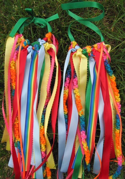 Rainbow Roar OmFalls - brilliantly colorful hair falls for parties, festivals, dancing...fun times in general
