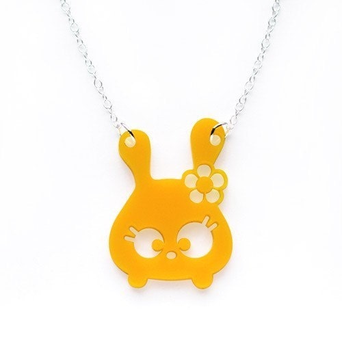 Tumsy the bunny necklace - Yellow