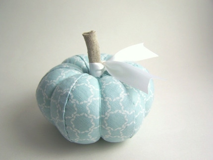 Handmade Pumpkin Pincushion in Tiffany Blue