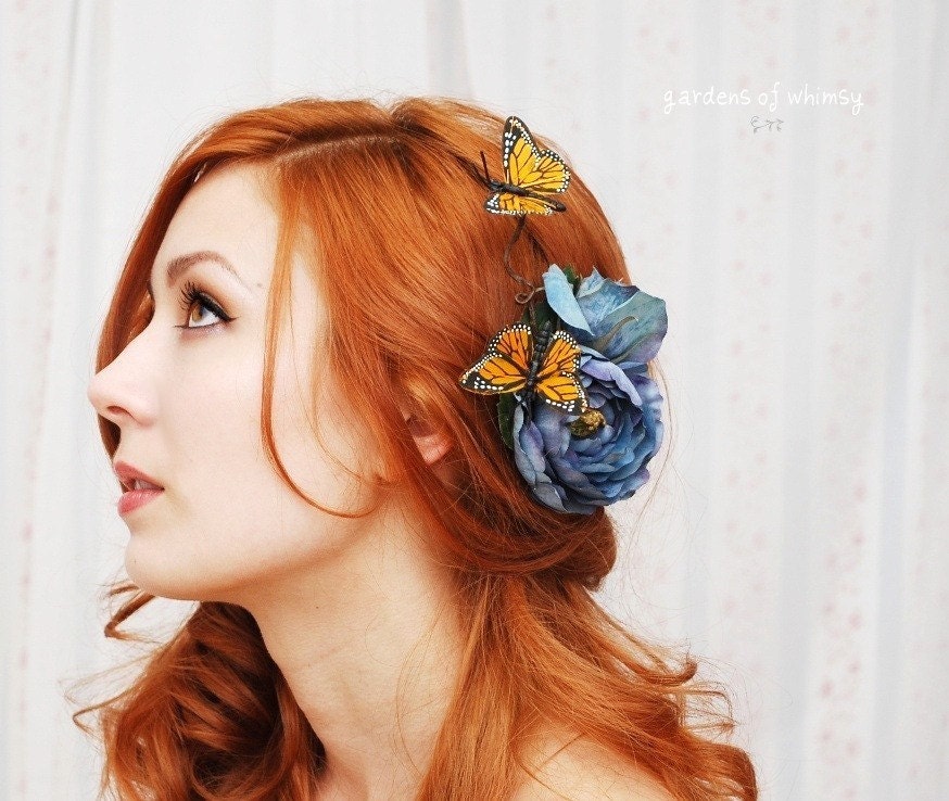 Blue Skies - a whimsical butterfly clip