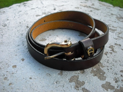 Vintage Leather Etienne Aigner Skinny Belt