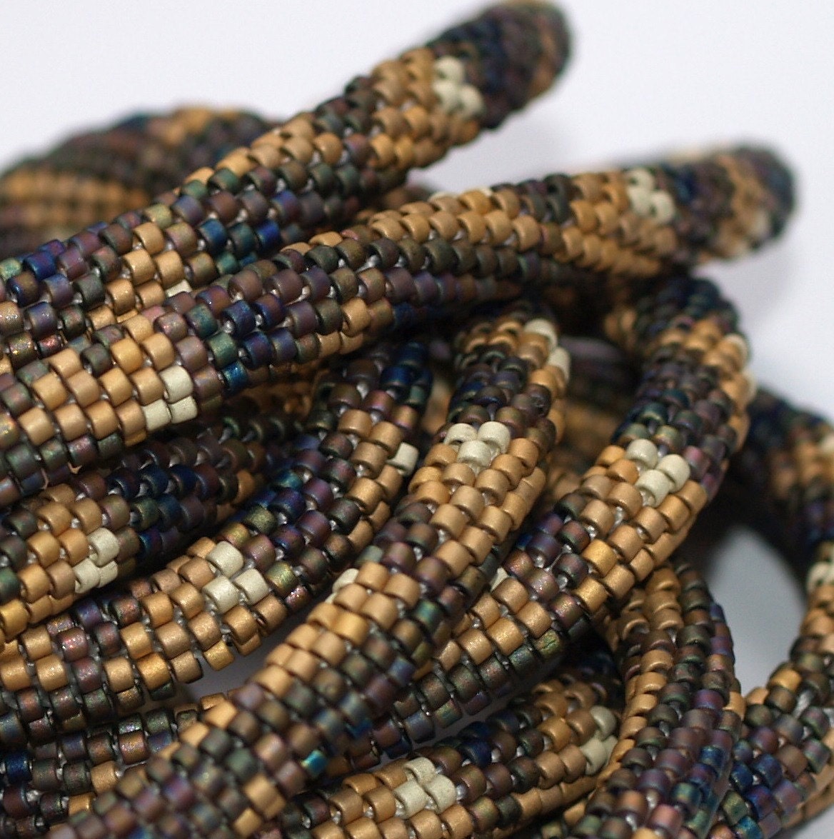 Magnificent Matte - 22K Gold and Multi Metallic Bead Crochet Rope (3236)