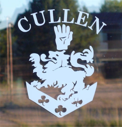 TWILIGHT Cullen Crest Window Car Decal Movie Inspired - Free Shipping in USA