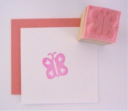 MINI Butterfly Hand Carved Rubber Stamp