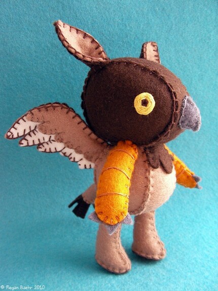 Leander the Griffin - Wool Felt Plush Doll - MADE TO ORDER