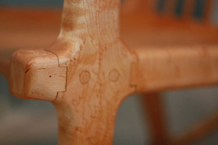 Birdseye Maple Handcrafted Rocking Chair, Modern, Sam Maloof inspired