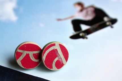 Recycled Skateboard Roar Stud Earrings