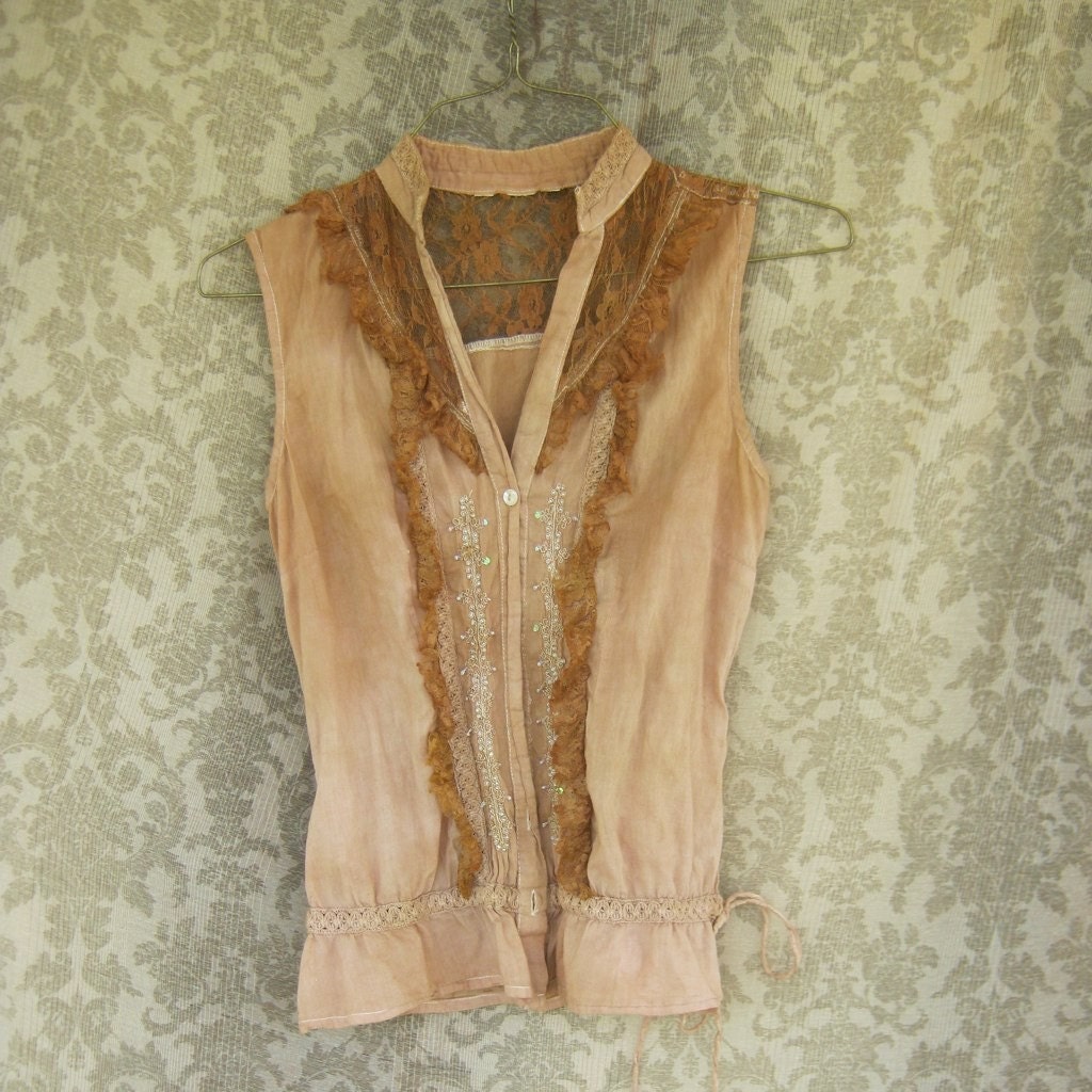 Rich Creme Brulee Eco Lace Tank