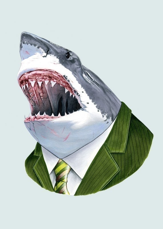 Great White Shark print 5x7