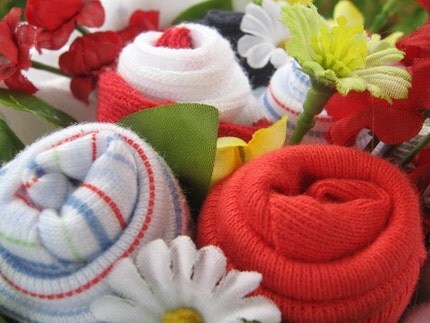 Red and Yellow Sweet Bouncing Baby
Bouquet (table centerpiece/shower gift)